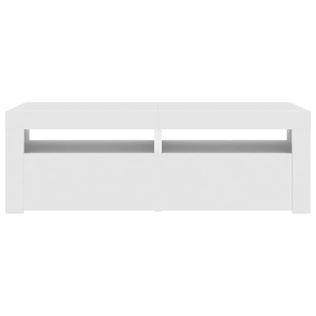 TV skapītis ar LED apgaismojumu, balts, 120x35x40 cm