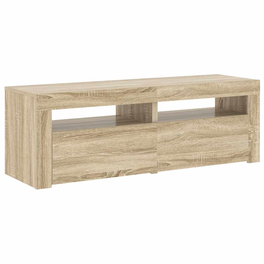 TV spintelė su LED, sonoma ąžuolo, 120x35x40 cm