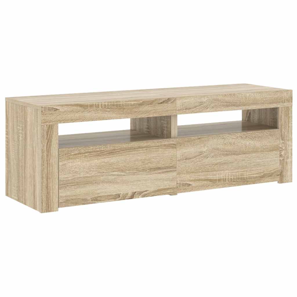 TV cabinet with LED, Sonoma oak, 120x35x40 cm