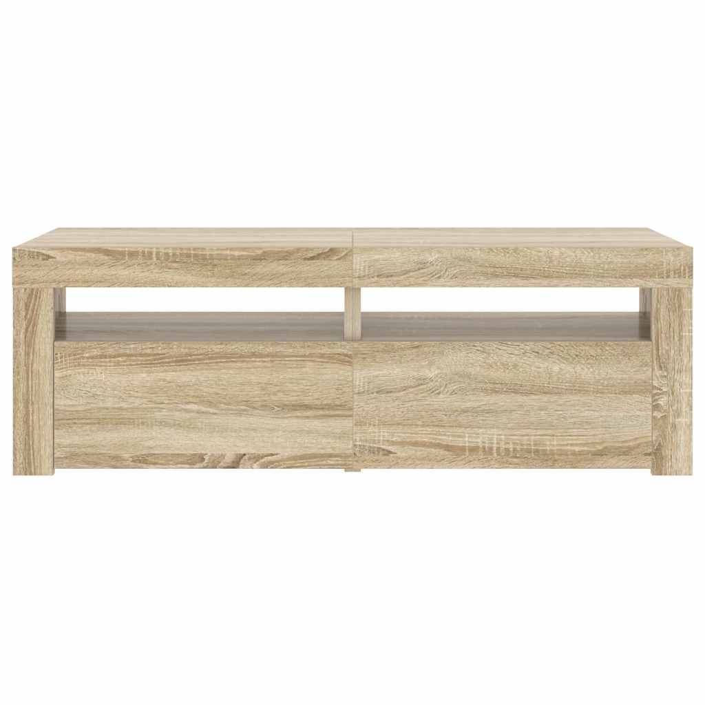 TV cabinet with LED, Sonoma oak, 120x35x40 cm