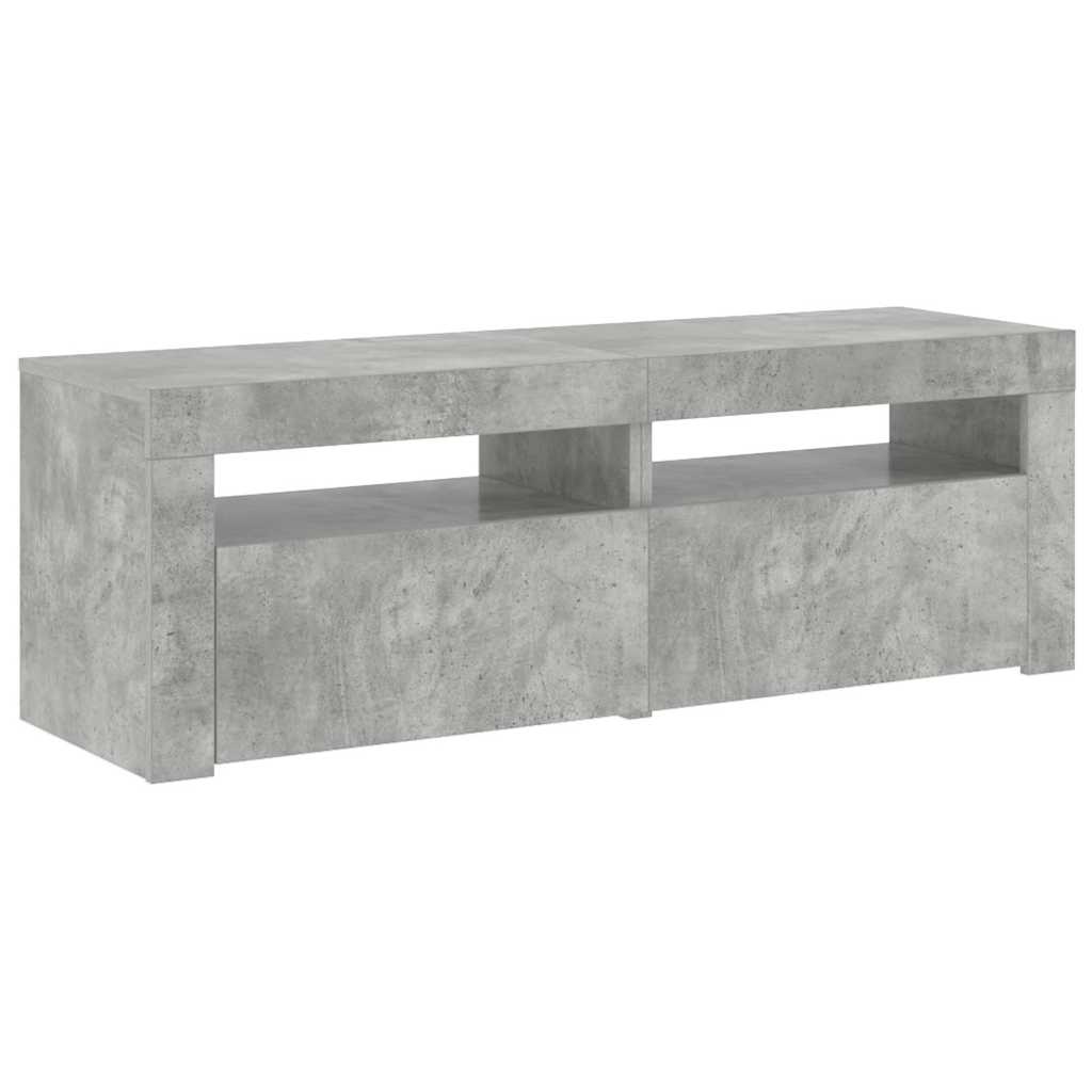 TV spintelė su LED apšvietimu, betono pilka, 120x35x40 cm