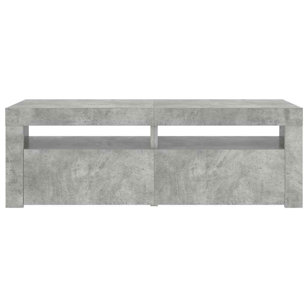 TV spintelė su LED apšvietimu, betono pilka, 120x35x40 cm