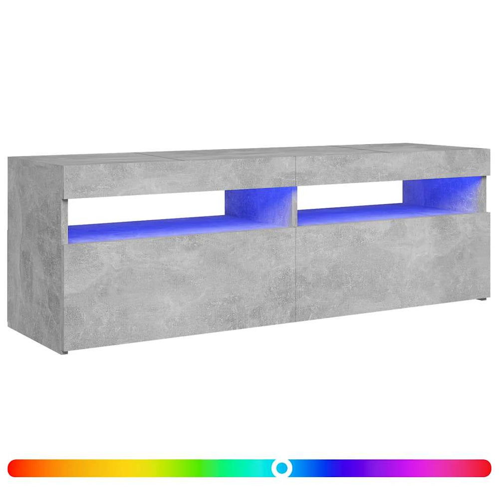 TV spintelė su LED apšvietimu, betono pilka, 120x35x40 cm