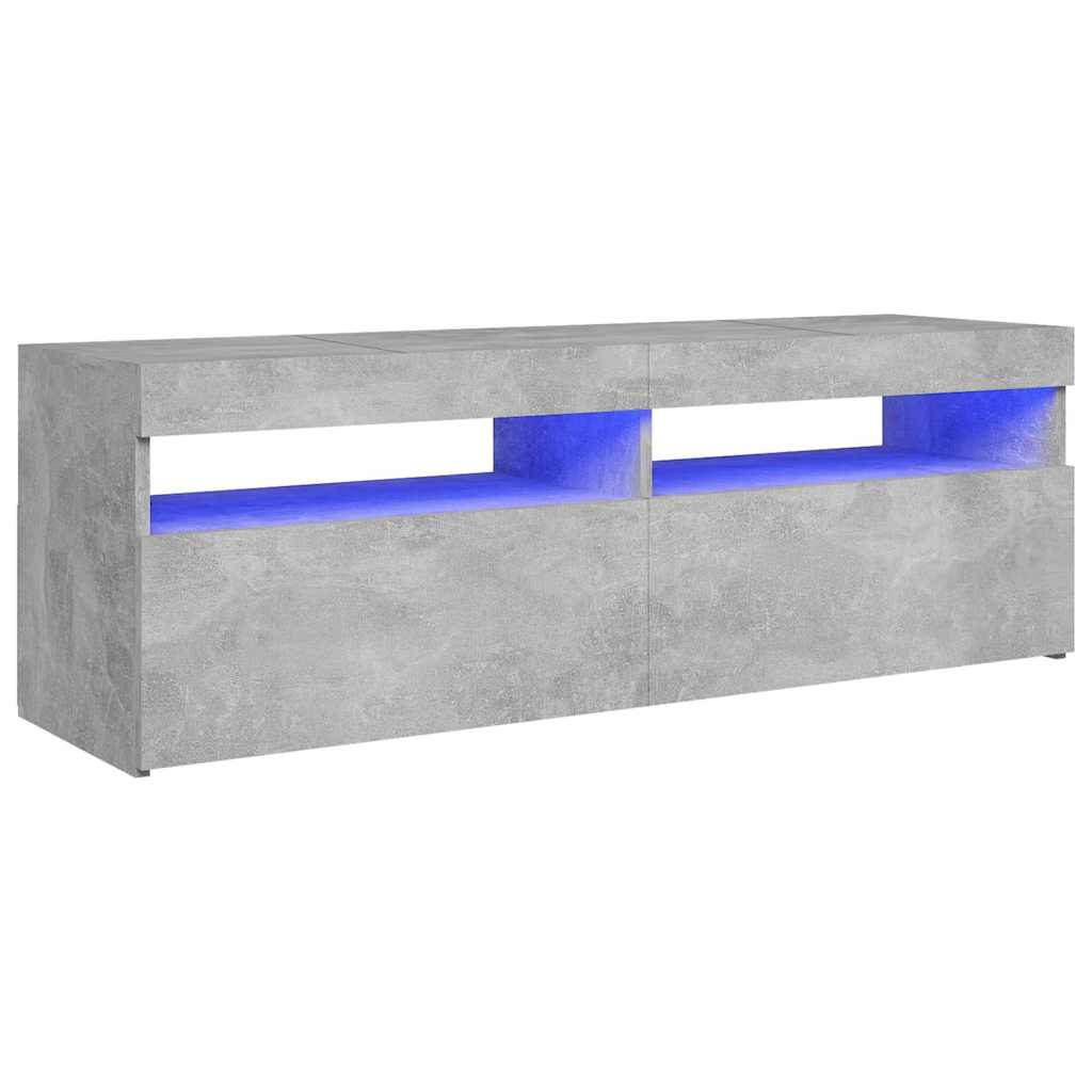 TV spintelė su LED apšvietimu, betono pilka, 120x35x40 cm