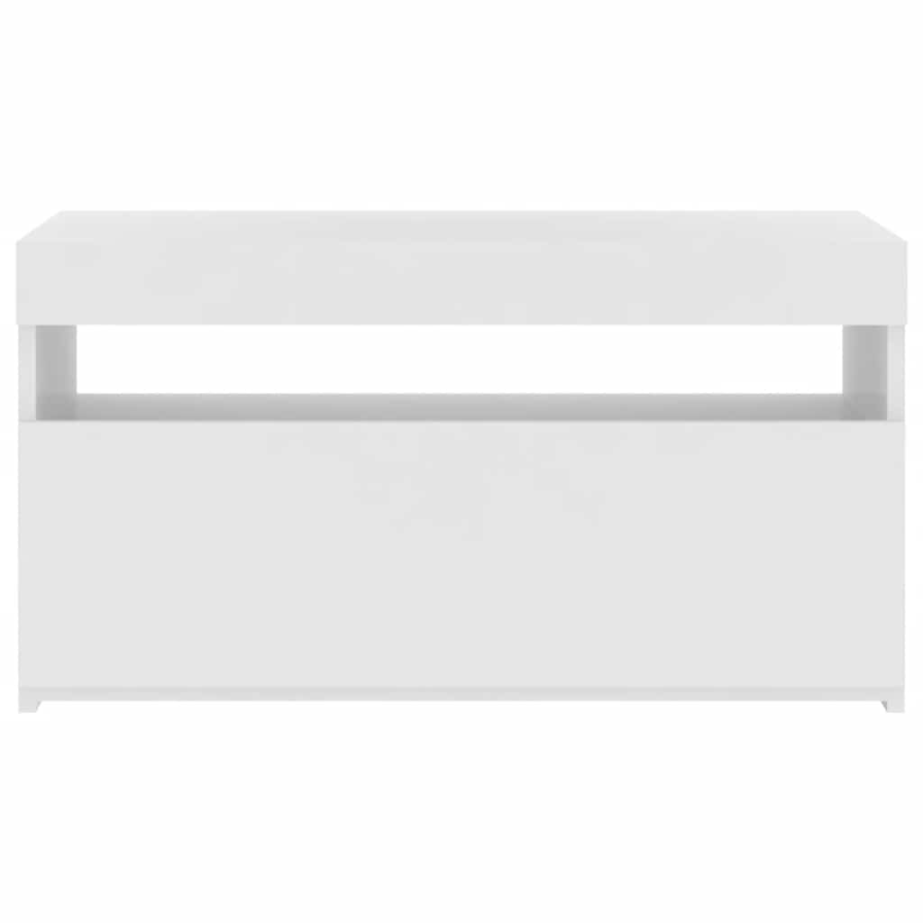 Televizoriaus spintelė su LED apšvietimu, balta, 75x35x40cm