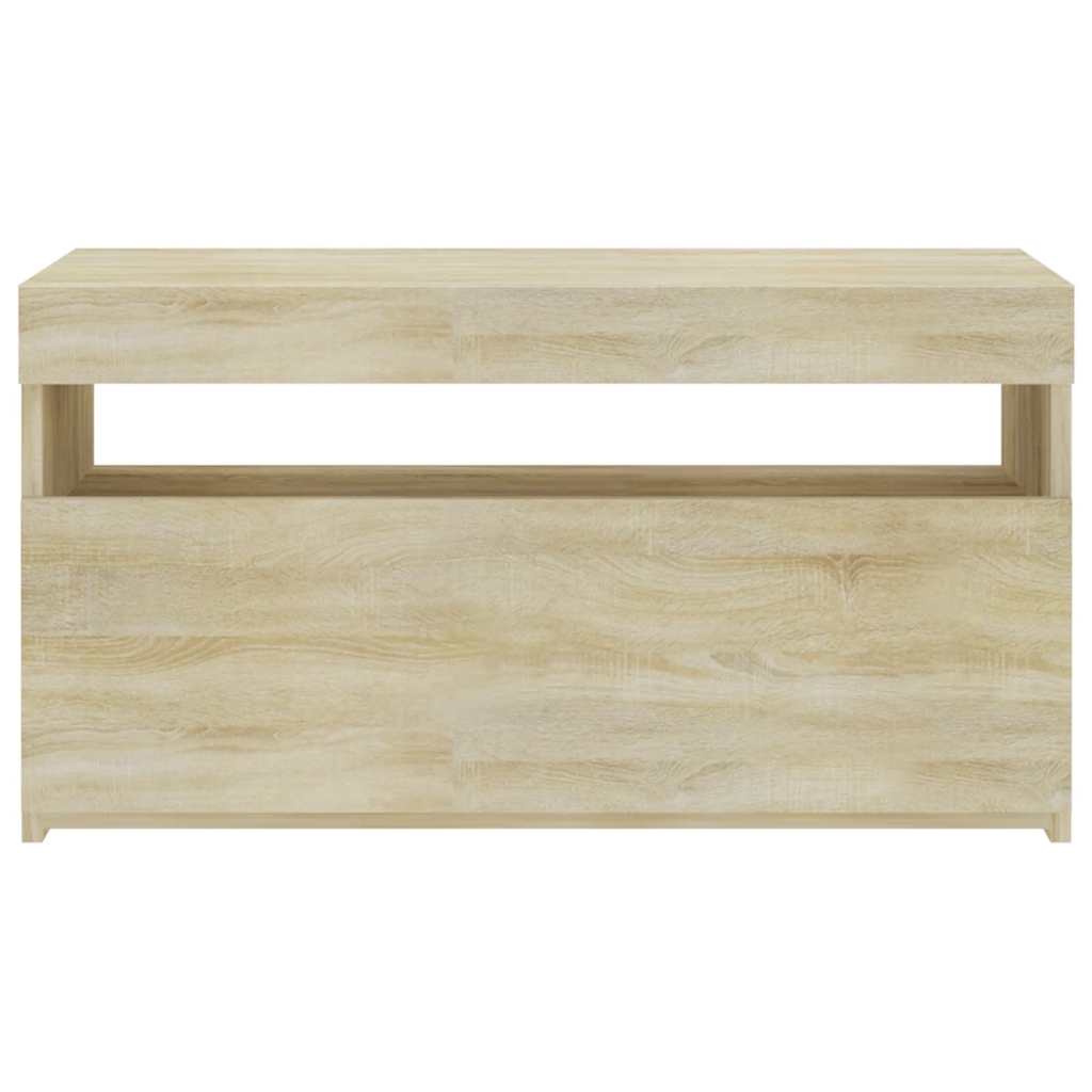 Televizoriaus spintelė su LED apšvietimu, ąžuolo, 75x35x40cm