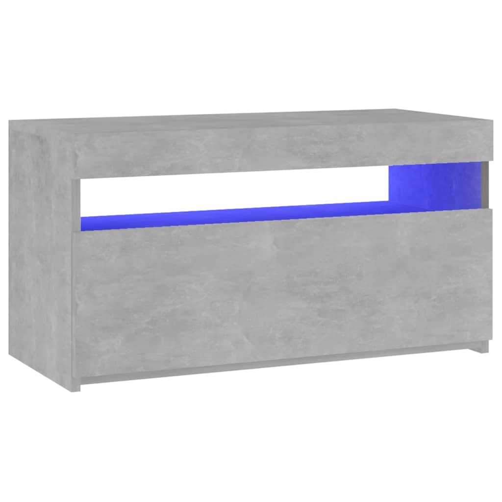 Televizoriaus spintelė su LED apšvietimu, betono, 75x35x40cm