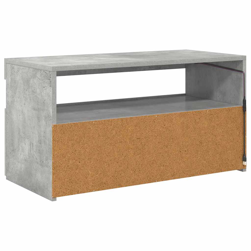 Televizoriaus spintelė su LED apšvietimu, betono, 75x35x40cm