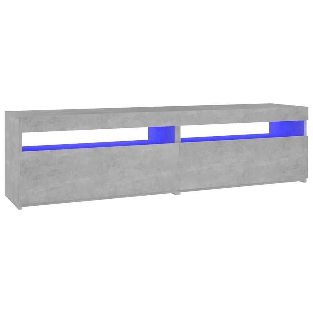 Televizoriaus spintelės su LED, 2vnt., betono, 75x35x40cm