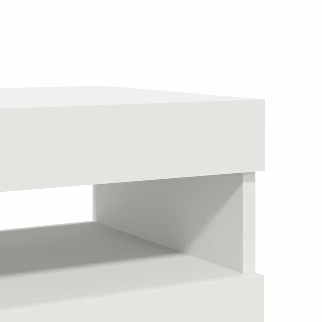 TV spintelės su LED apšvietimu, 2vnt., baltos, 60x35x40cm