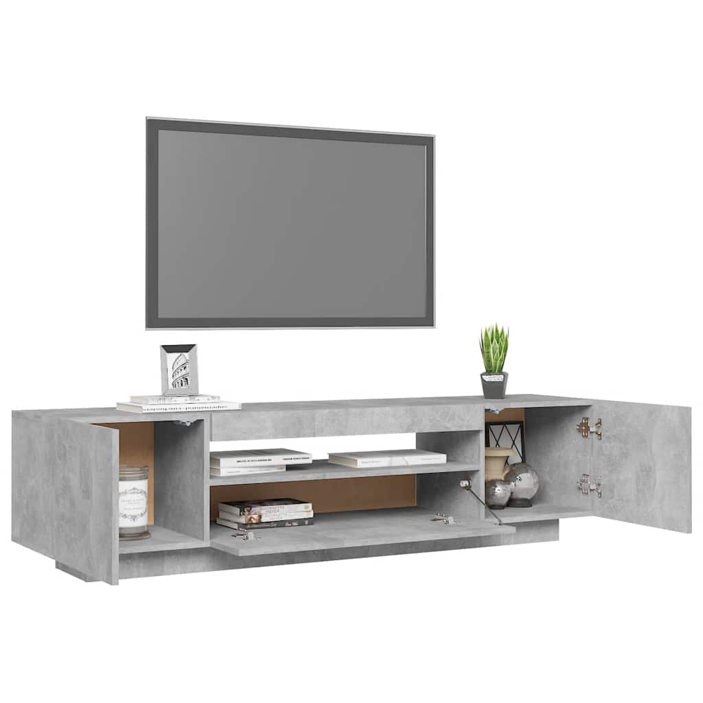 TV skapītis ar LED apgaismojumu, pelēks, 160x35x40cm