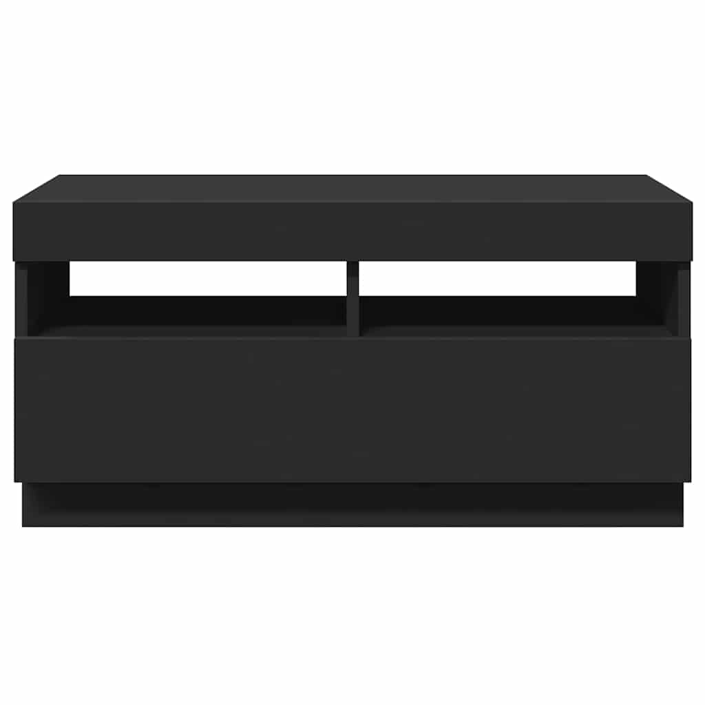 Televizoriaus spintelė su LED apšvietimu, juoda, 80x35x40cm