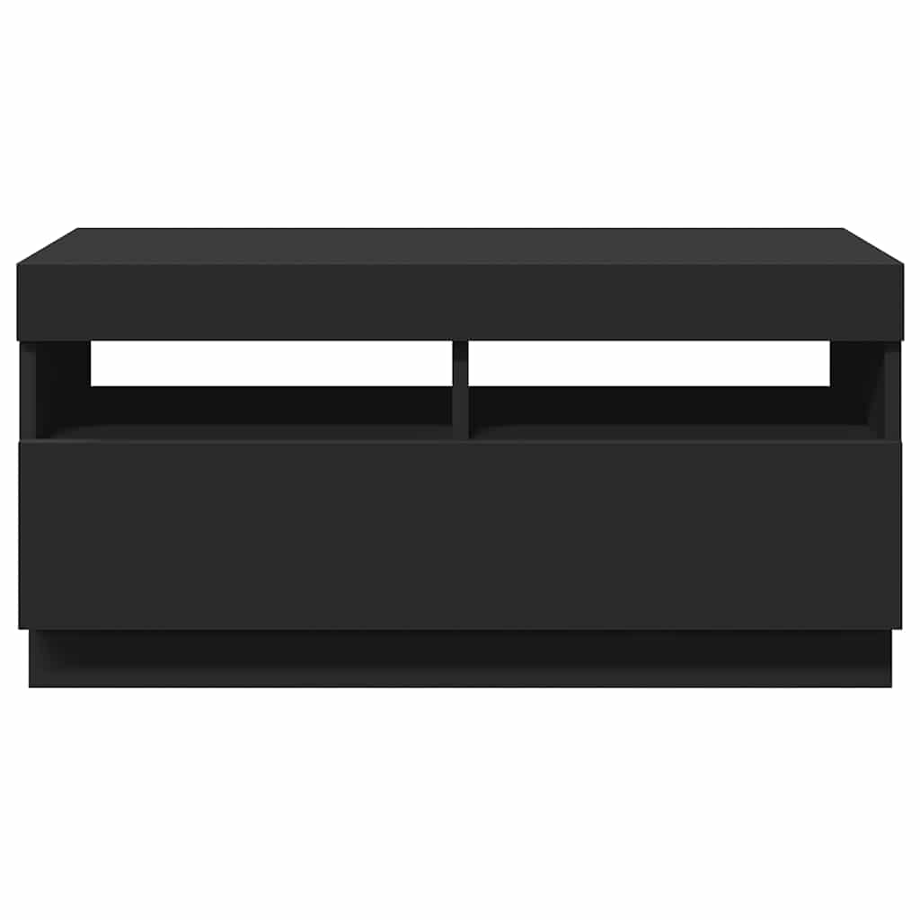 Televizoriaus spintelė su LED apšvietimu, juoda, 80x35x40cm