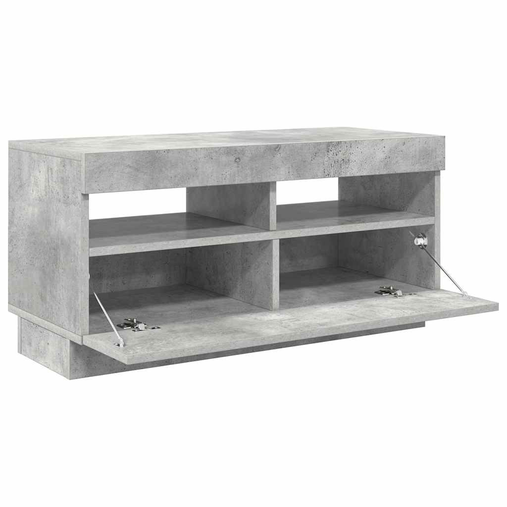 Televizoriaus spintelė su LED, betono pilka, 80x35x40cm