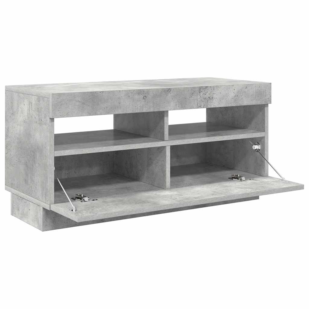 Televizoriaus spintelė su LED, betono pilka, 80x35x40cm
