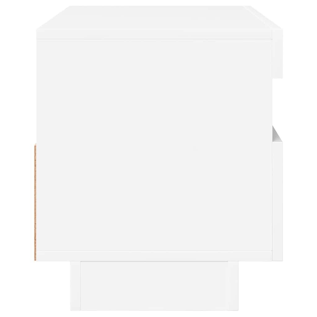 TV spintelė su LED apšvietimu, balta, 80x35x40cm, blizgi