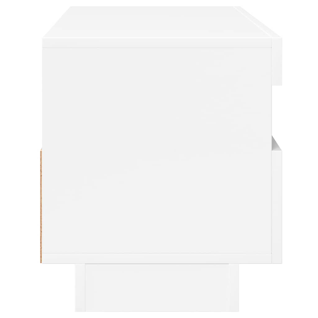 TV spintelė su LED apšvietimu, balta, 100x35x40cm, blizgi