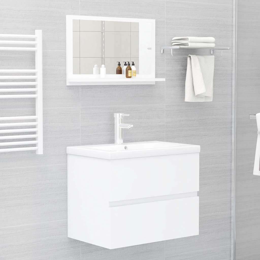 Vannas istabas spogulis, balts, 60x10,5x37cm, koks