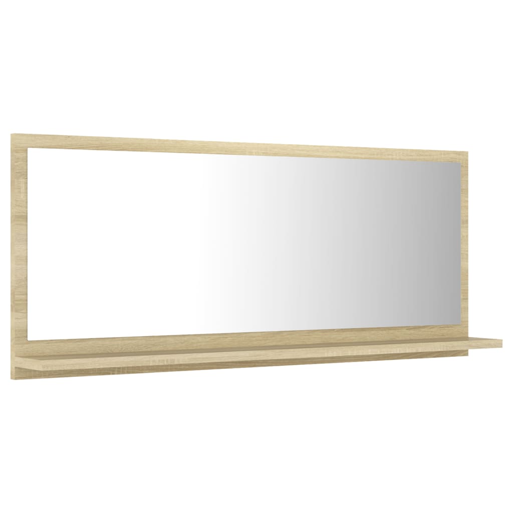 Bathroom mirror, oak colour, 90x10.5x37cm, particle board
