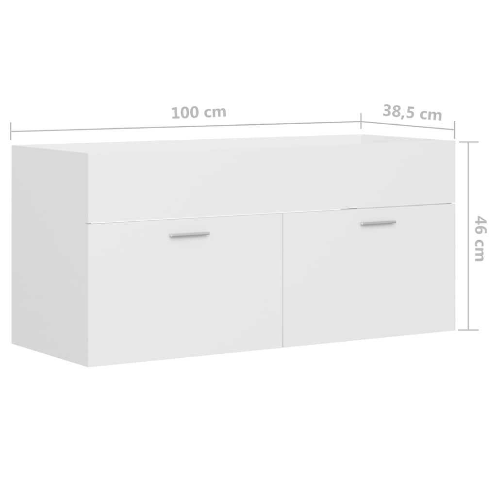 Spintelė praustuvui, balta, 100x38,5x46cm, apdirbta mediena