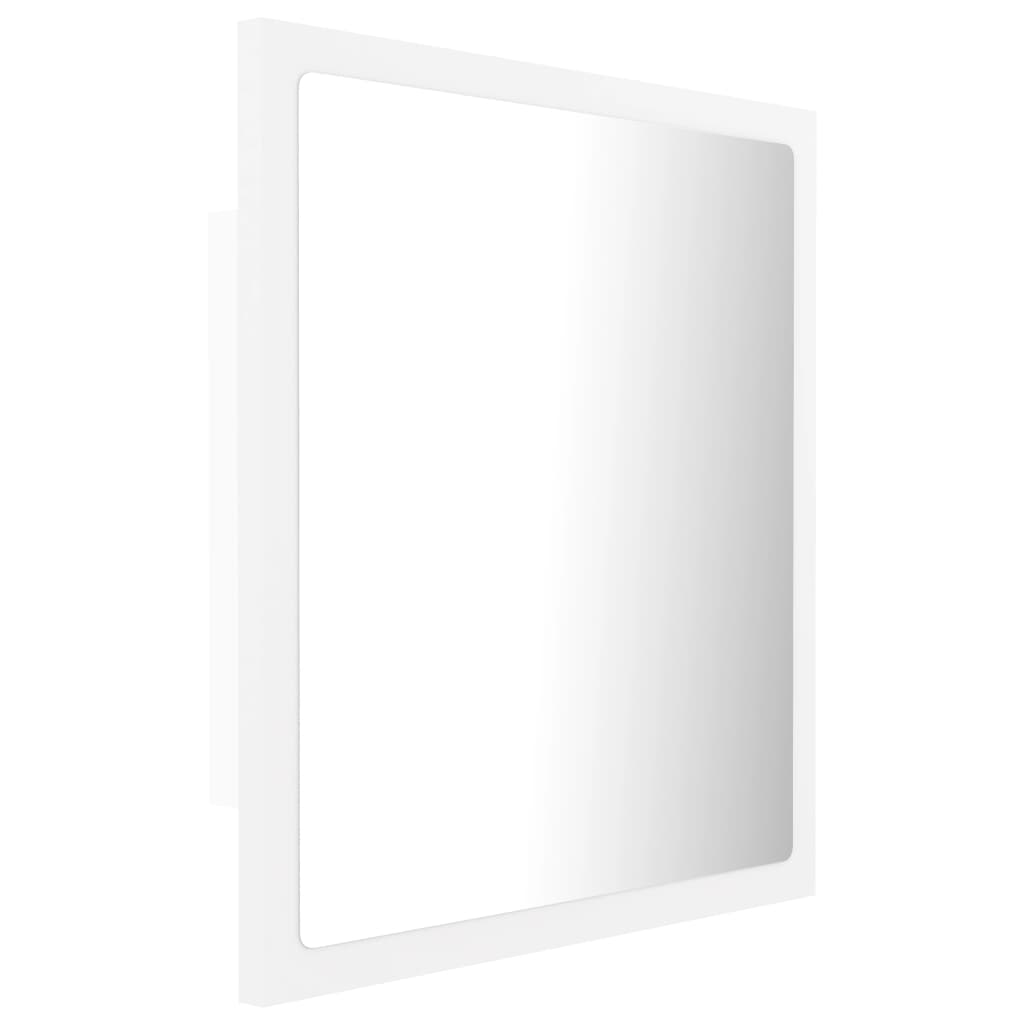 Vonios kambario LED veidrodis, baltas, 40x8,5x37cm, akrilas