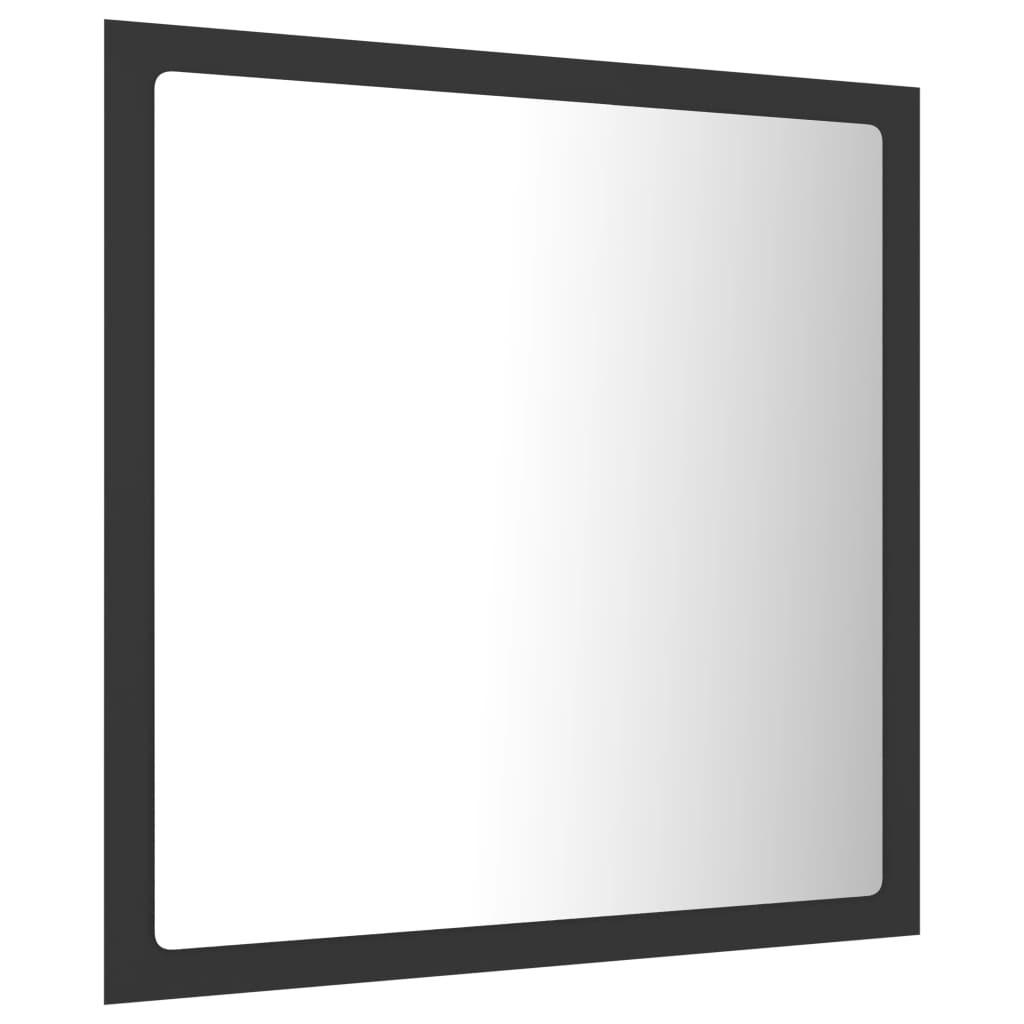 Vonios kambario LED veidrodis, pilkas, 40x8,5x37cm, akrilas
