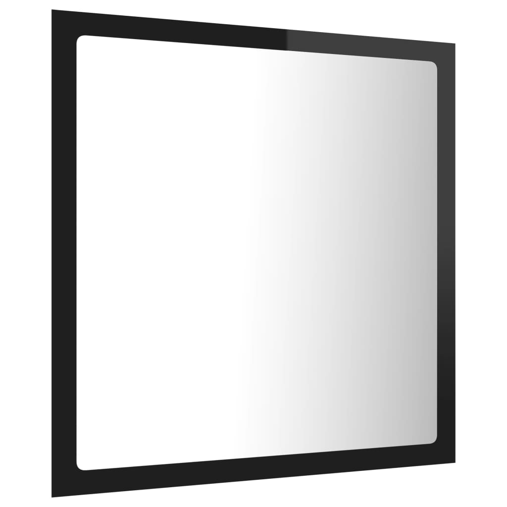 Vonios LED veidrodis, juodas, 40x8,5x37cm, akrilas, blizgus
