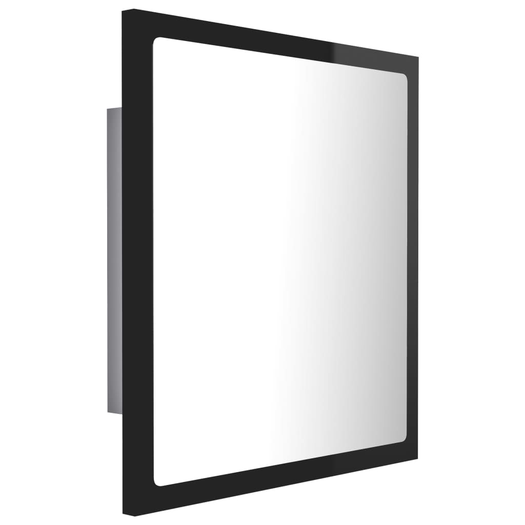 Vonios LED veidrodis, juodas, 40x8,5x37cm, akrilas, blizgus