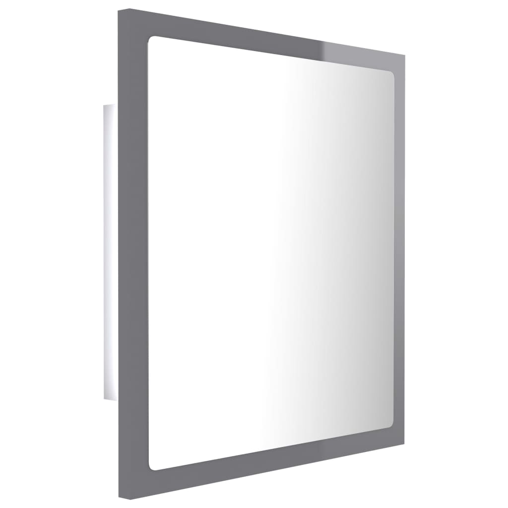 Vonios LED veidrodis, pilkas, 40x8,5x37cm, akrilas, blizgus
