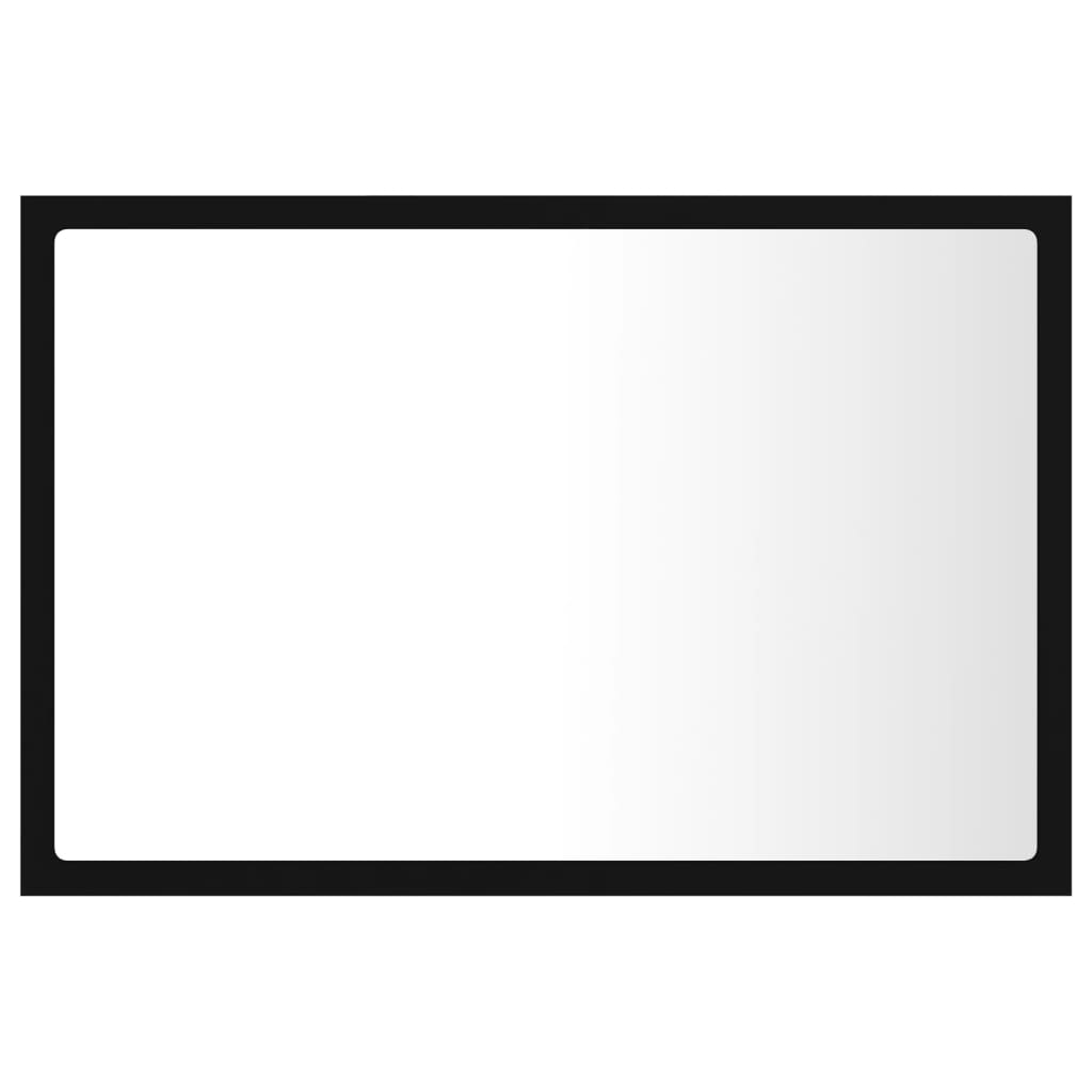 Vannas istabas LED spogulis, melns, 60x8,5x37cm, akrils