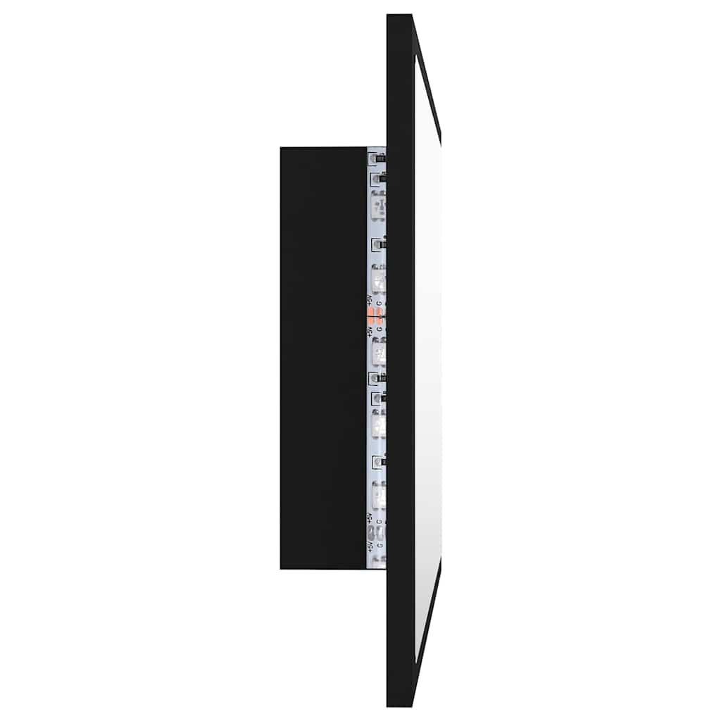 Vannas istabas LED spogulis, melns, 60x8,5x37cm, akrils