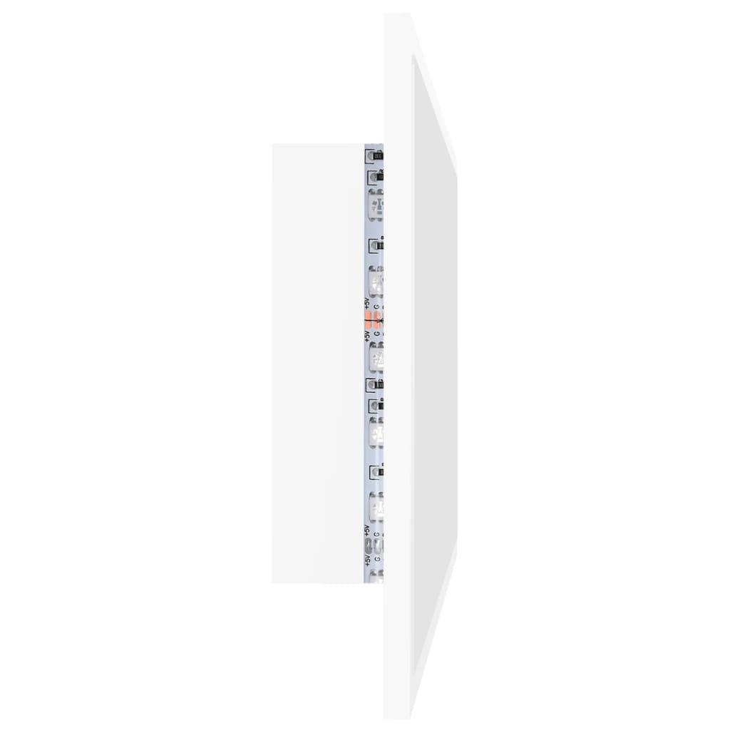 Vonios kambario LED veidrodis, baltas, 80x8,5x37cm, akrilas