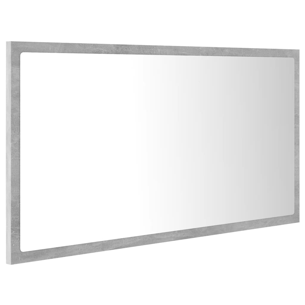 Vonios kambario LED veidrodis, betono, 80x8,5x37cm, akrilas