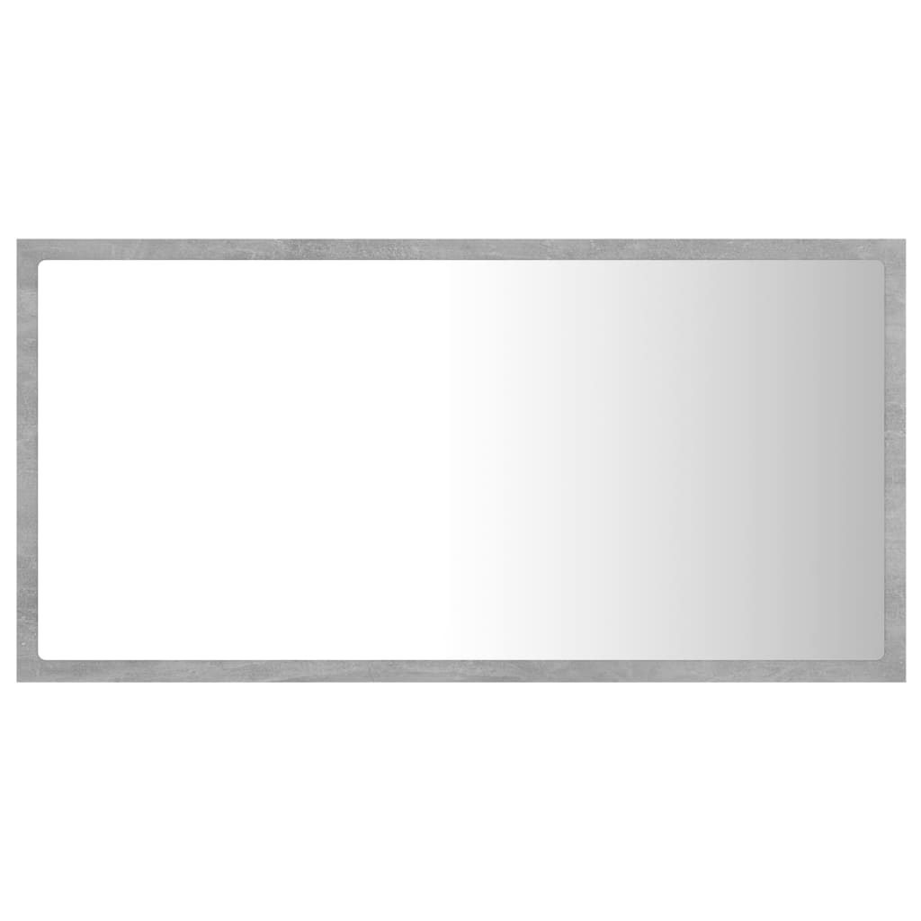 Vonios kambario LED veidrodis, betono, 80x8,5x37cm, akrilas
