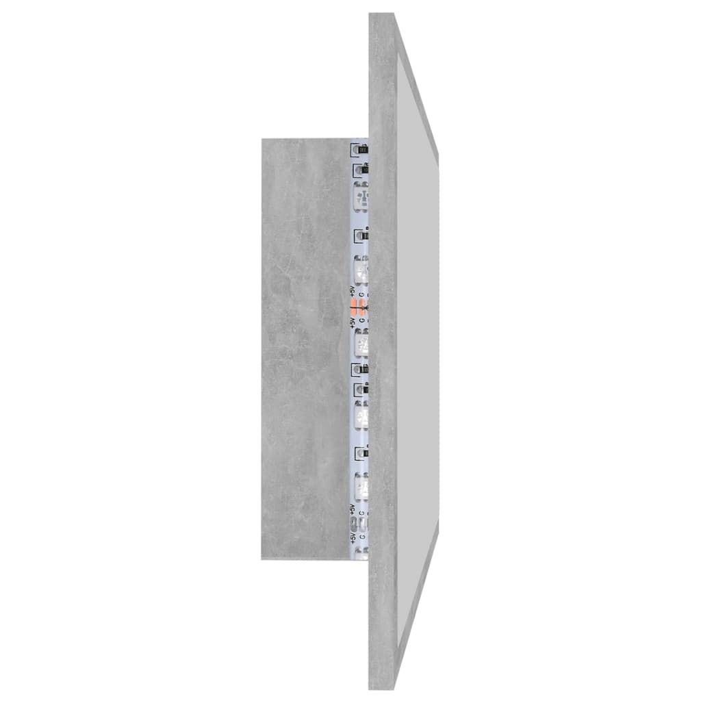 Vonios kambario LED veidrodis, betono, 80x8,5x37cm, akrilas