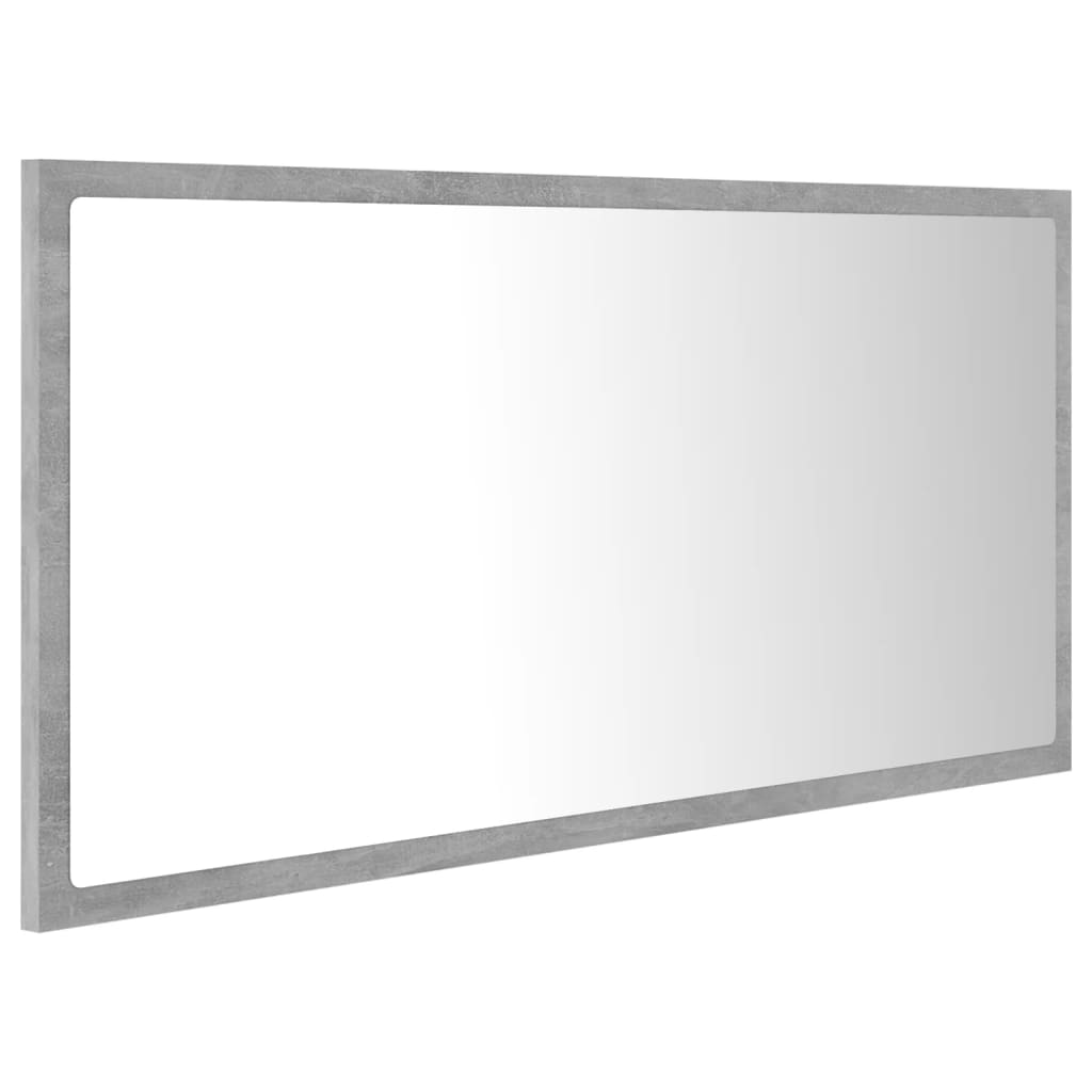 Vonios kambario LED veidrodis, betono, 90x8,5x37cm, akrilas