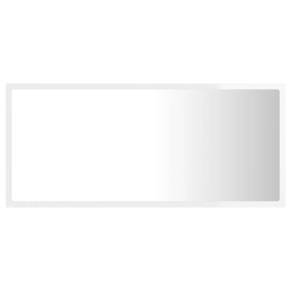 Vonios LED veidrodis, baltas, 90x8,5x37cm, akrilas, blizgus
