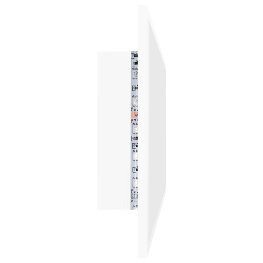 Vonios kambario LED veidrodis, baltas, 100x8,5x37cm, akrilas