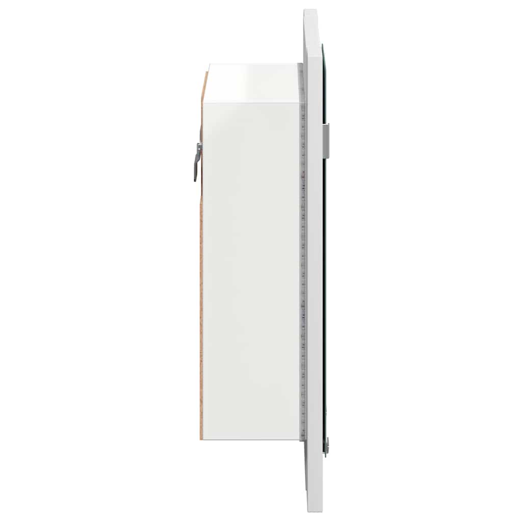Veidrodinė vonios spintelė su LED, balta, 40x12x45cm, akrilas