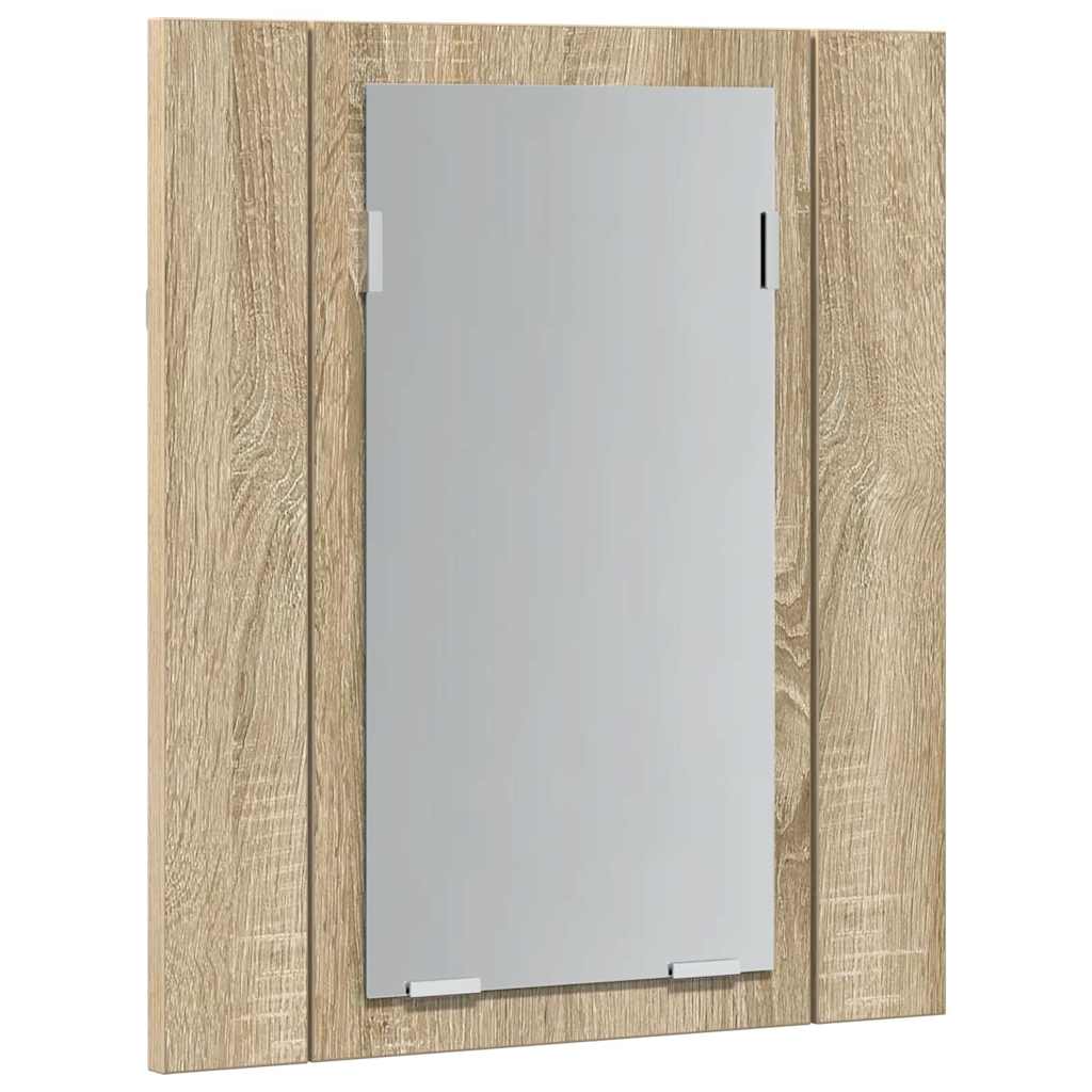 Spoguļskapītis vannasistabai ar LED apgaismojumu, ozols, 40x12x45 cm, akrils