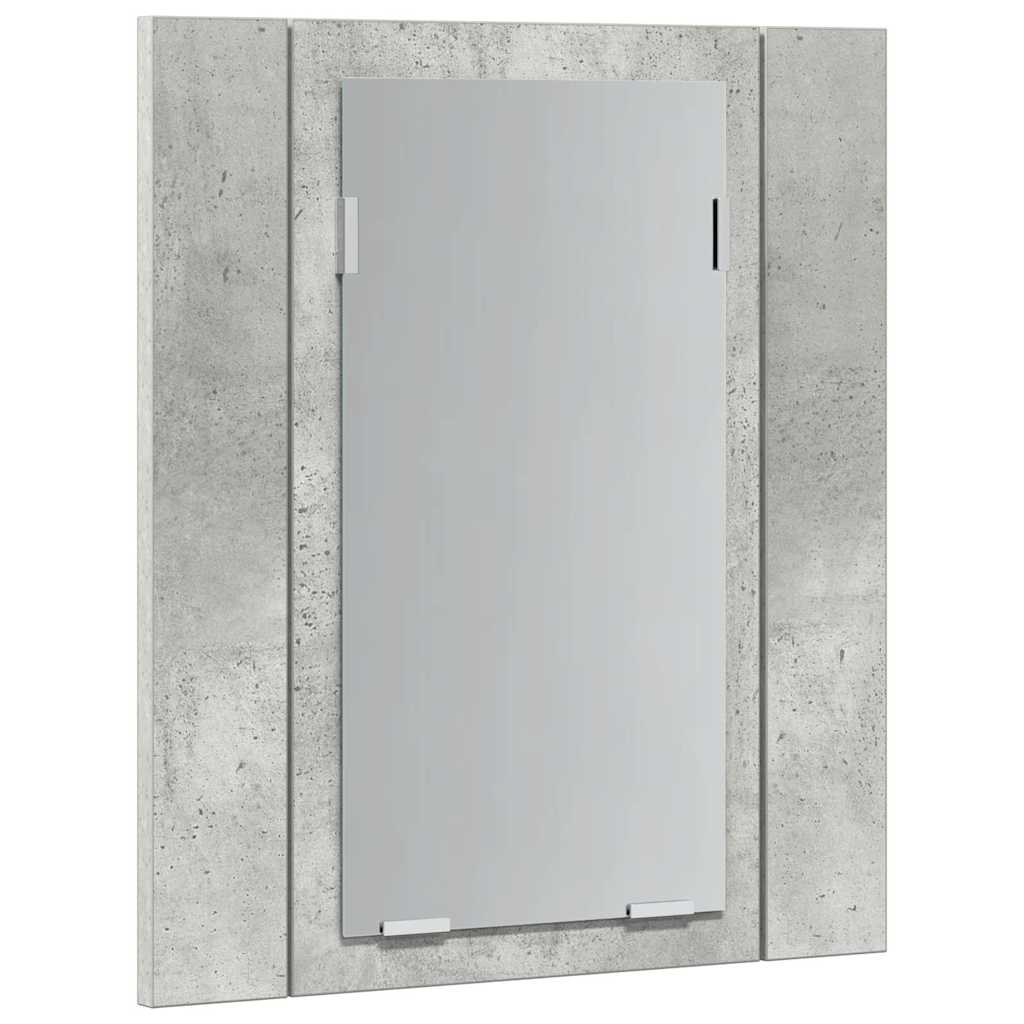 Spoguļskapītis vannasistabai ar LED, betona, 40x12x45cm, akrils
