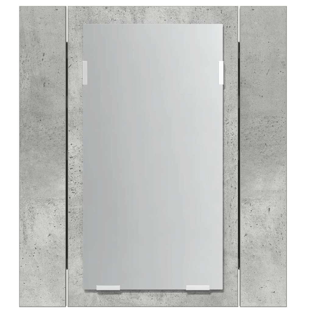 Spoguļskapītis vannasistabai ar LED, betona, 40x12x45cm, akrils