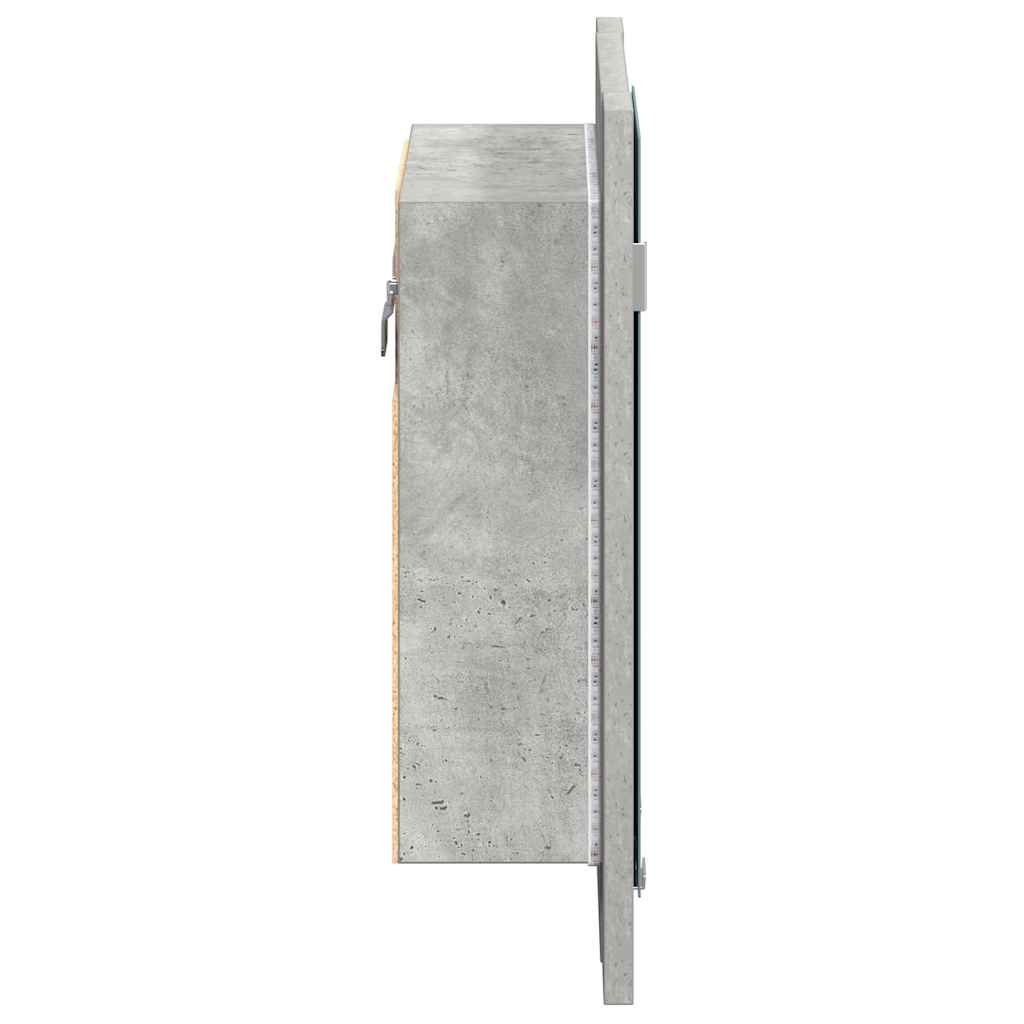 Spoguļskapītis vannasistabai ar LED, betona, 40x12x45cm, akrils