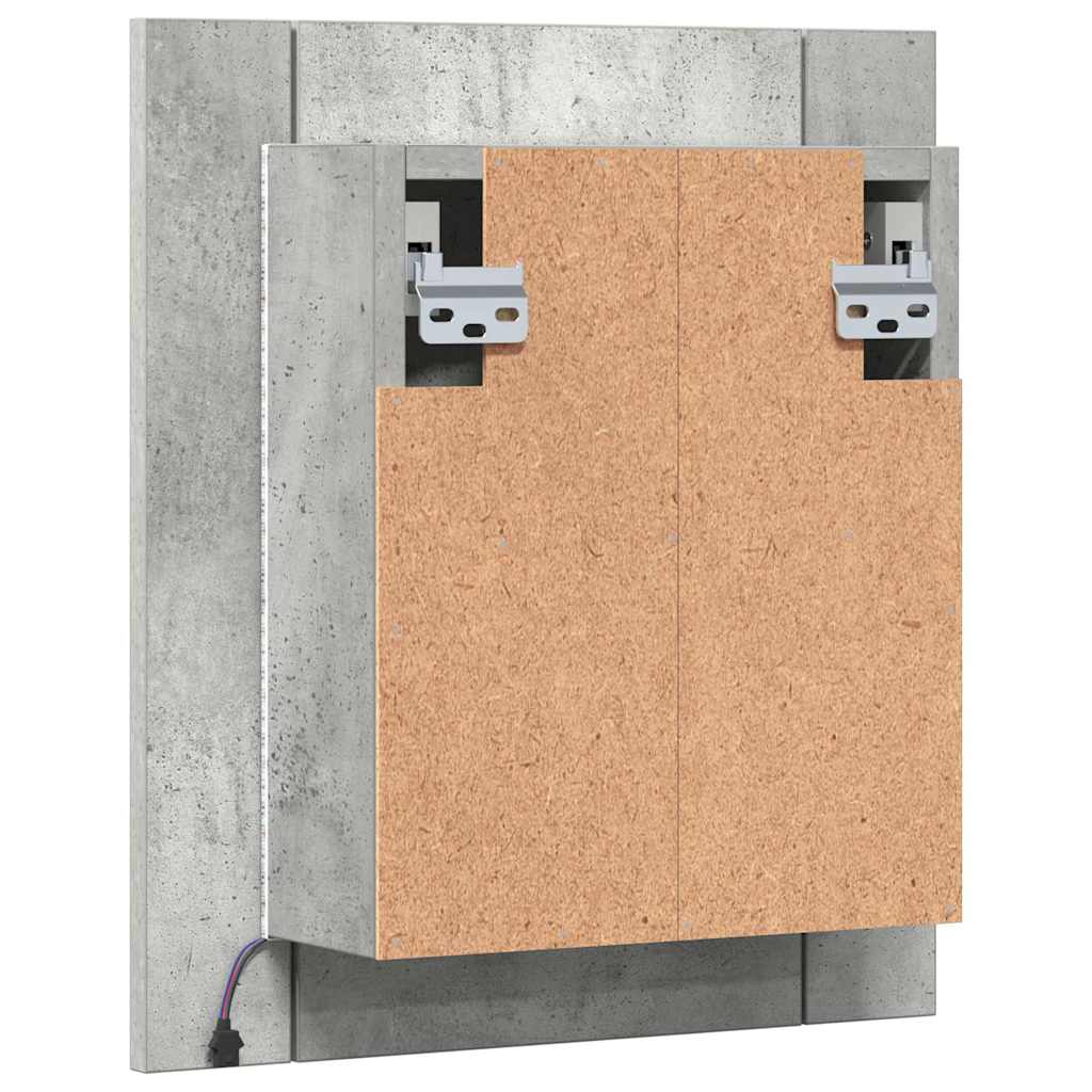 Spoguļskapītis vannasistabai ar LED, betona, 40x12x45cm, akrils