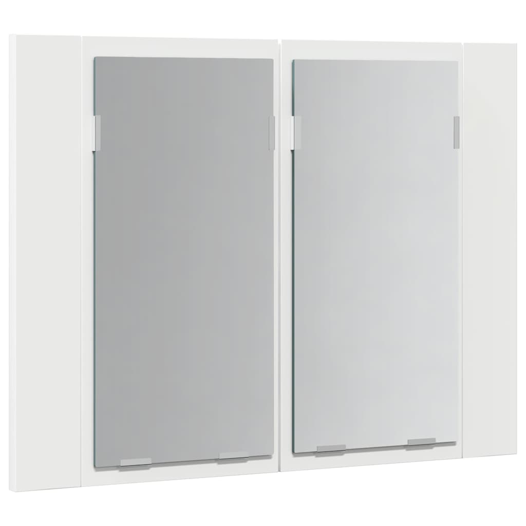 Spoguļa vannas istabas skapītis ar LED, balts, 60x12x45 cm, akrils