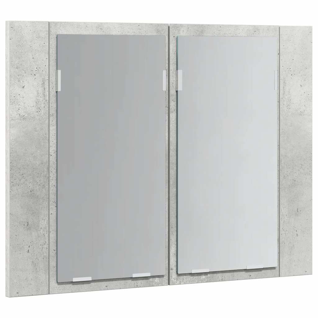 Spoguļskapītis vannasistabai ar LED, betona, 60x12x45cm, akrils