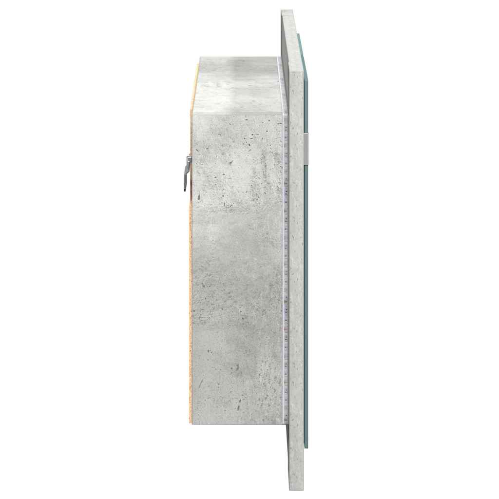 Spoguļskapītis vannasistabai ar LED, betona, 60x12x45cm, akrils