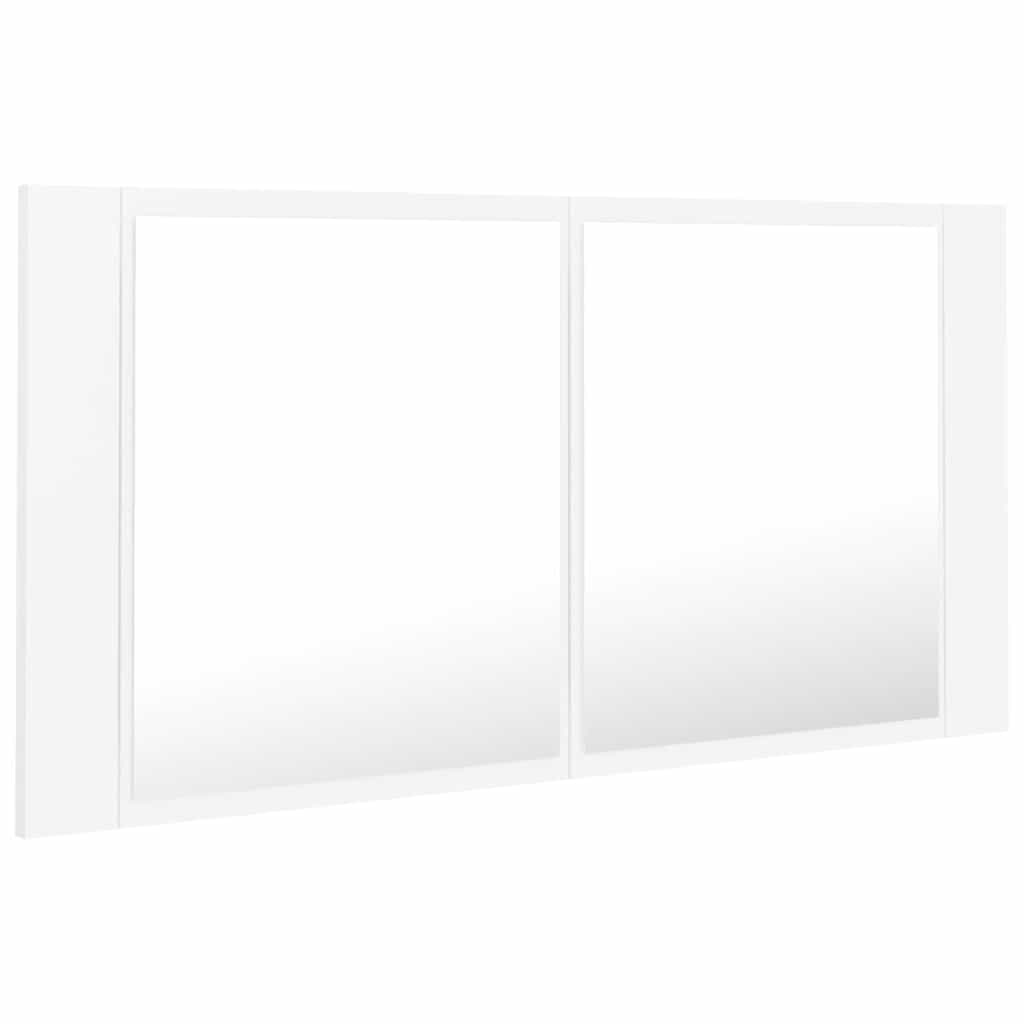 LED spoguļskapītis vannasistabai, balts, 90x12x45cm, akrils