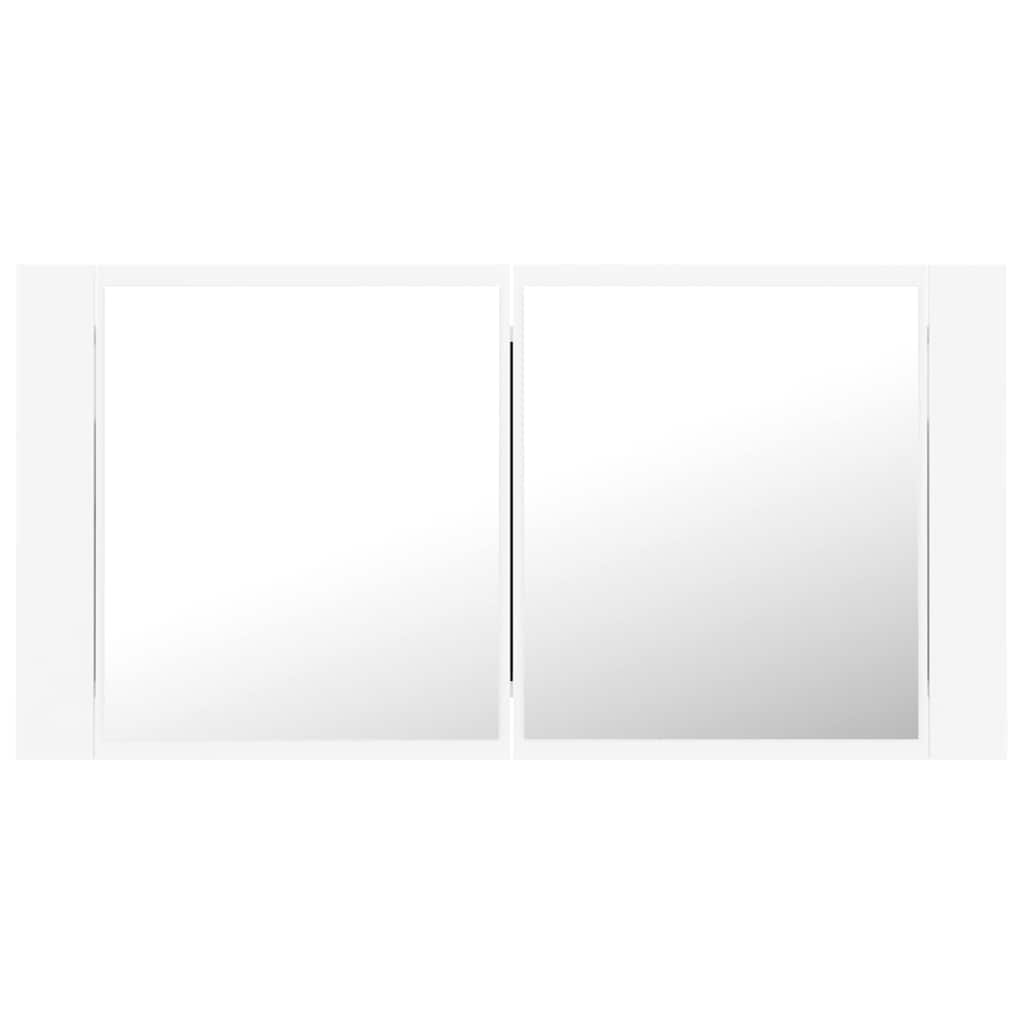 LED spoguļskapītis vannasistabai, balts, 90x12x45cm, akrils