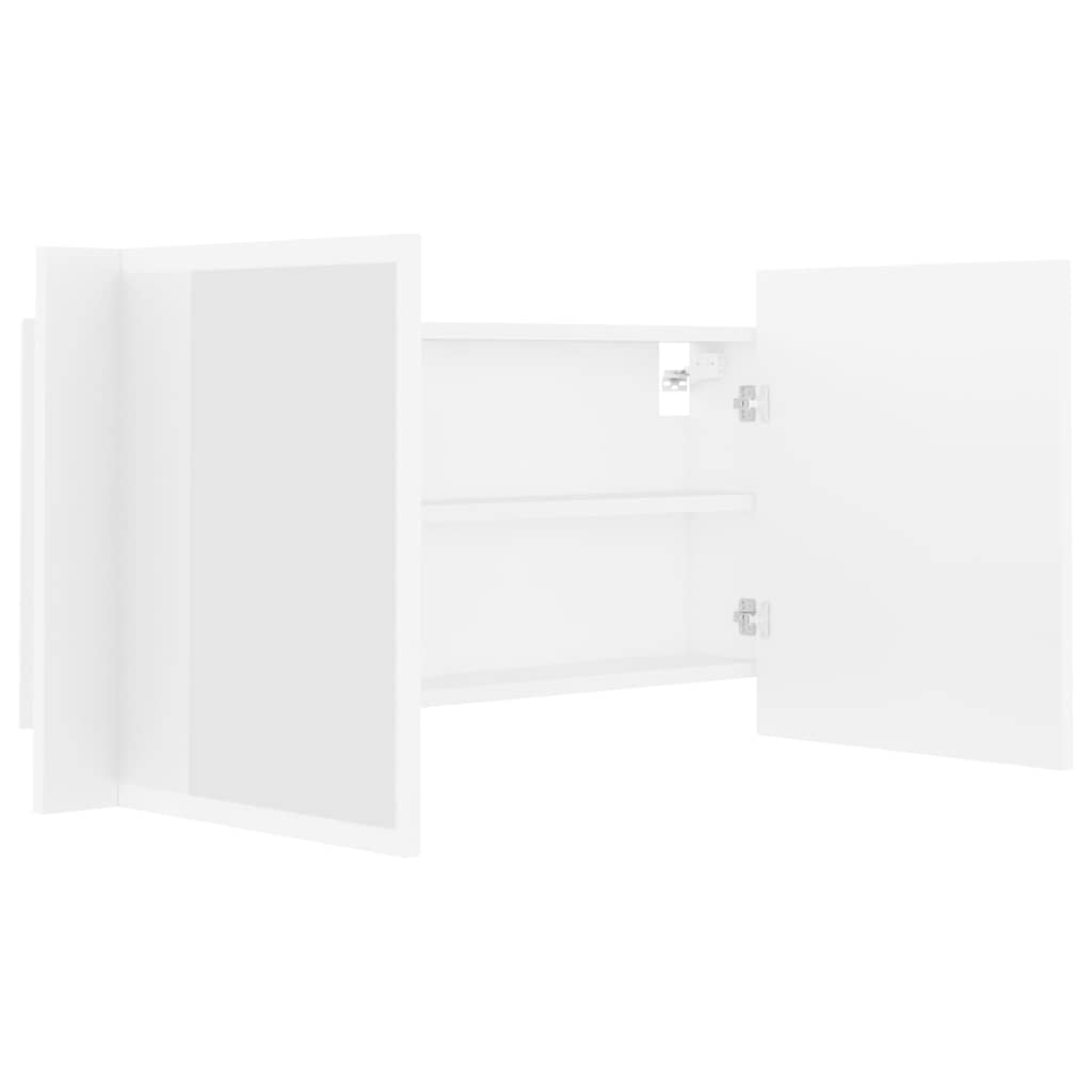 LED spoguļskapītis vannasistabai, balts, 90x12x45cm, akrils